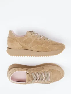 Damen Kennel u0026 Schmenger Kennel & Schmenger – Plateau-Sneaker aus Veloursleder Beige