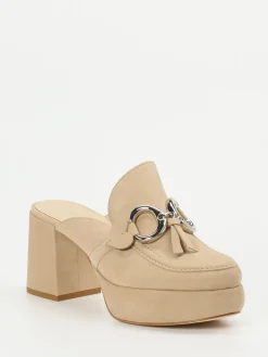 Damen Kennel u0026 Schmenger Kennel & Schmenger – Plateau-Mules aus Veloursleder beige