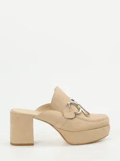 Damen Kennel u0026 Schmenger Kennel & Schmenger – Plateau-Mules aus Veloursleder beige