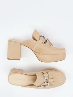 Damen Kennel u0026 Schmenger Kennel & Schmenger – Plateau-Mules aus Veloursleder beige