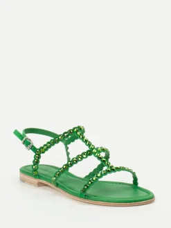 Damen Kennel u0026 Schmenger Kennel & Schmenger – Zehentrenner-Sandale aus Veloursleder smaragd