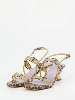 – Abendsandalette aus geprägtem Leder goldfarben*Konstantin Starke