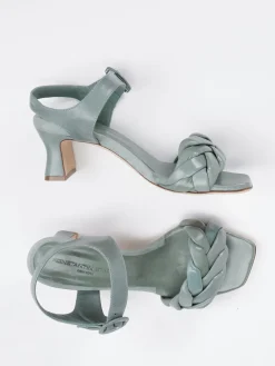 – Absatzsandale aus Flechtleder Salbei*Konstantin Starke Clearance