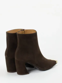 Damen Konstantin Starke – Ankle Boots aus Veloursleder Dunkel