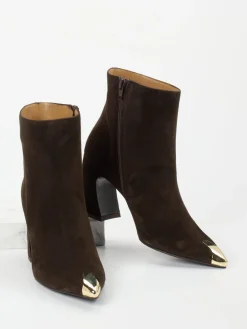 Damen Konstantin Starke – Ankle Boots aus Veloursleder Dunkel