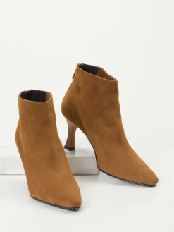 Damen Konstantin Starke – Ankle Boots aus Veloursleder Cognac