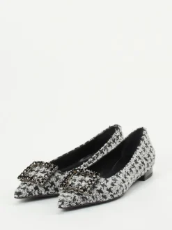 Damen Konstantin Starke – Ballerinas aus Bouclé-Textil hellgrau