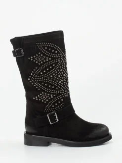 Damen Konstantin Starke – Biker Boots aus Veloursleder