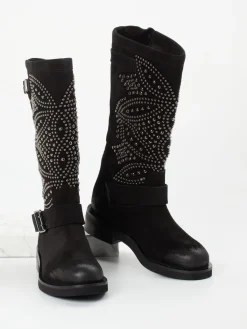 Damen Konstantin Starke – Biker Boots aus Veloursleder