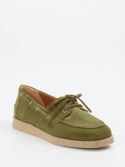 Damen Konstantin Starke – Bootsschuh aus Veloursleder oliv