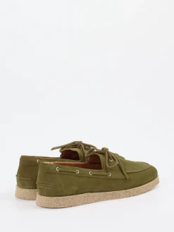 Damen Konstantin Starke – Bootsschuh aus Veloursleder oliv