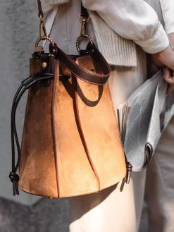 Damen Konstantin Starke – Bucket Bag aus Veloursleder
