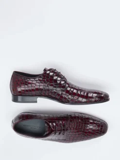 Herren Konstantin Starke – Derby-Schuhe aus geprägtem Leder Bordeaux