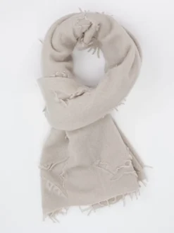Damen Konstantin Starke – Fransenschal aus Strickgewebe Beigegrau