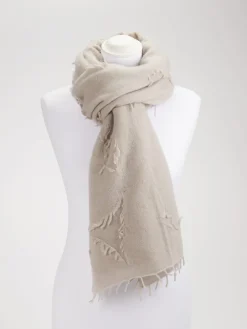 Damen Konstantin Starke – Fransenschal aus Strickgewebe Beigegrau