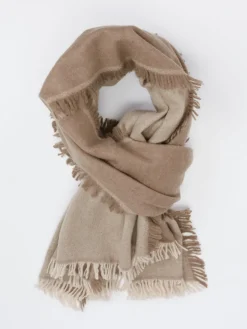 Damen Konstantin Starke – Fransenschal aus Webstoff beige