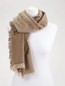 Damen Konstantin Starke – Fransenschal aus Webstoff beige