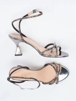 – High Heel Sandale aus Metallicleder anthrazit*Konstantin Starke Best