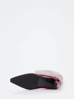 Damen Konstantin Starke – Kniehohe Stiefel aus geprägtem Leder Bordeaux