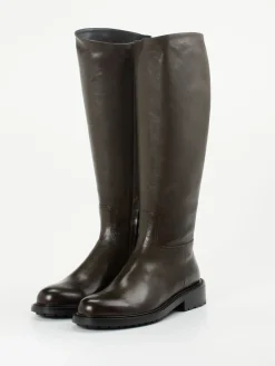 Damen Konstantin Starke – Kniehohe Stiefel aus Kalbleder dunkel