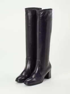 Damen Konstantin Starke – Kniehohe Stiefel aus Lammleder Schwarz