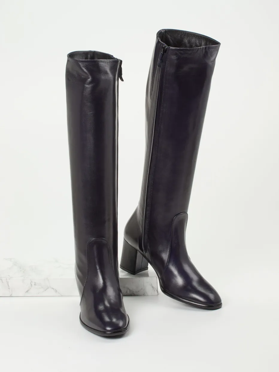 Damen Konstantin Starke – Kniehohe Stiefel aus Lammleder Schwarz