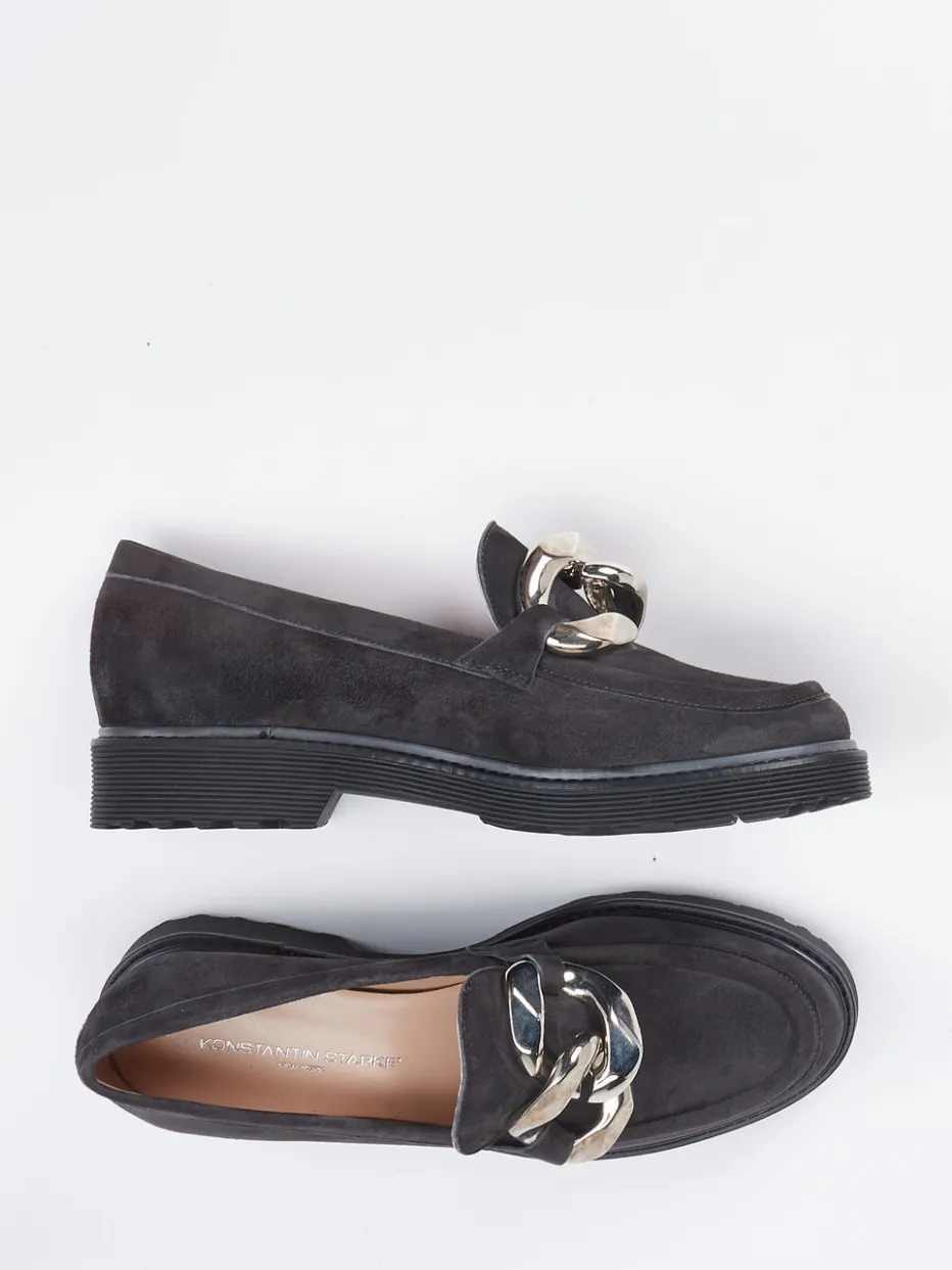 Damen Konstantin Starke – Loafer aus Veloursleder Anthrazit