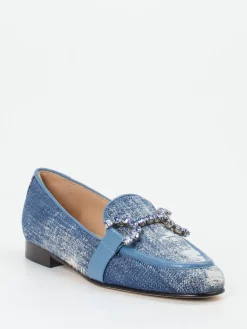 Damen Konstantin Starke – Loafer aus Denim mit Kristallbesatz