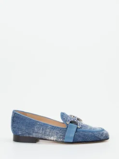 Damen Konstantin Starke – Loafer aus Denim mit Kristallbesatz