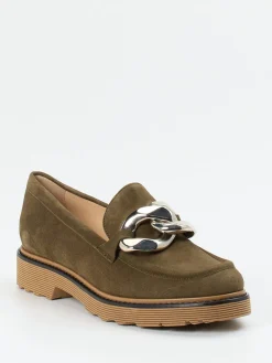 Damen Konstantin Starke – Loafer aus Veloursleder oliv