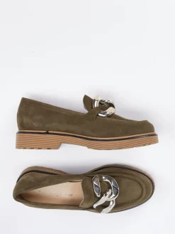 Damen Konstantin Starke – Loafer aus Veloursleder oliv