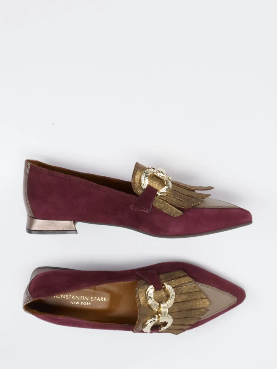 Damen Konstantin Starke – Loafer aus Veloursleder Bordeaux