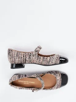 Damen Konstantin Starke – Mary Janes aus Bouclé mit Lackdetail
