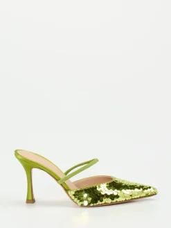 – Mules aus Metallic-Satin Limetten*Konstantin Starke Best