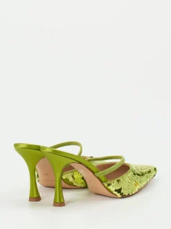 – Mules aus Metallic-Satin Limetten*Konstantin Starke Best