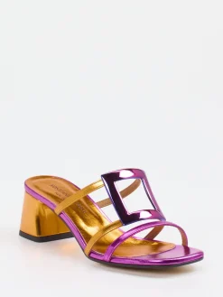 Damen Konstantin Starke – Mules aus Metallicleder Magenta