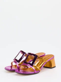 Damen Konstantin Starke – Mules aus Metallicleder Magenta