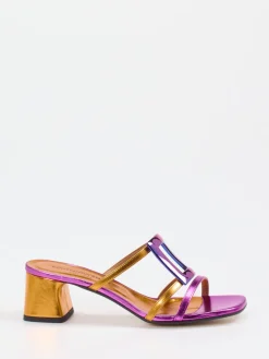 Damen Konstantin Starke – Mules aus Metallicleder Magenta