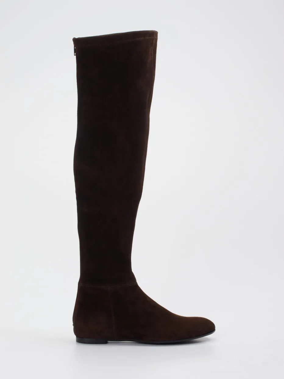 Damen Konstantin Starke – Overknee-Stiefel aus Veloursleder Dunkel