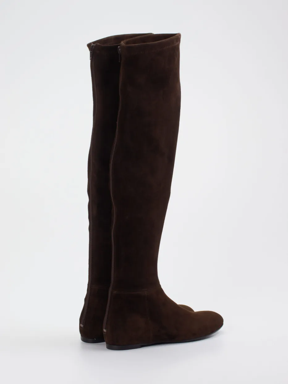 Damen Konstantin Starke – Overknee-Stiefel aus Veloursleder Dunkel