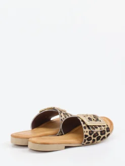 – Pantolette aus Fell mit Leopardmuster*Konstantin Starke New