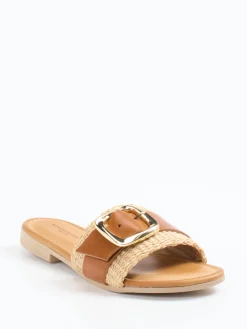 Damen Konstantin Starke – Pantolette aus Kalbleder cognac