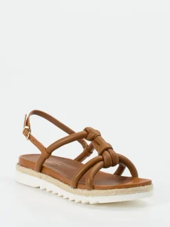 Damen Konstantin Starke – Plateau-Sandale aus Lammleder cognac