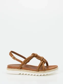 Damen Konstantin Starke – Plateau-Sandale aus Lammleder cognac