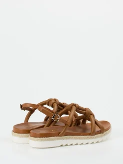 Damen Konstantin Starke – Plateau-Sandale aus Lammleder cognac