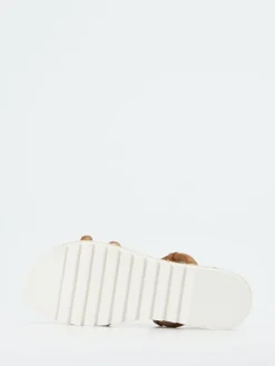 Damen Konstantin Starke – Plateau-Sandale aus Lammleder cognac