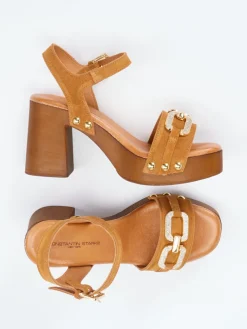 – Plateau-Sandaletten aus Veloursleder cognac*Konstantin Starke Clearance