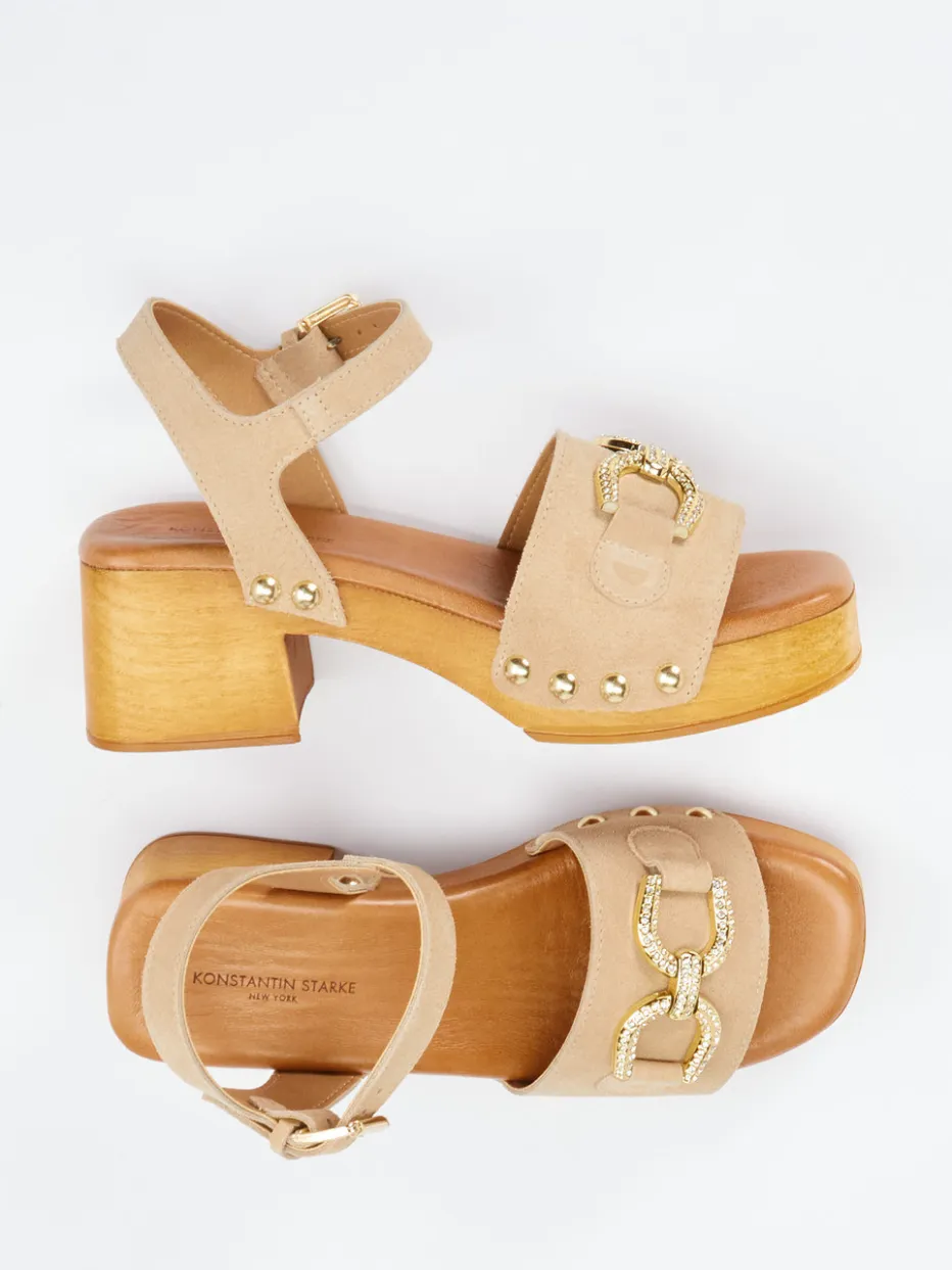 Damen Konstantin Starke – Plateau-Sandalen aus Veloursleder