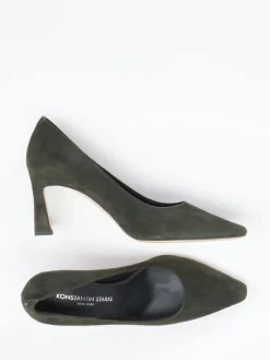 Damen Konstantin Starke – Pumps aus Veloursleder Dunkeloliv