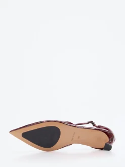 Damen Konstantin Starke – Pumps aus geprägtem Krokoleder Bordeaux